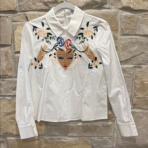 Vivetta Italy Embroidered White Women's Top size 38